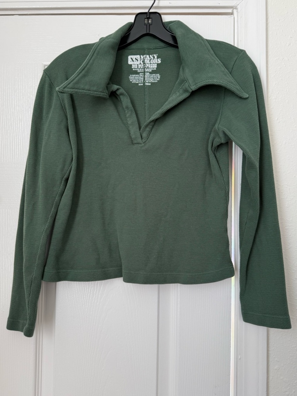 Big Bud Press long sleeve fisherman polo 100% cotton forest green XS